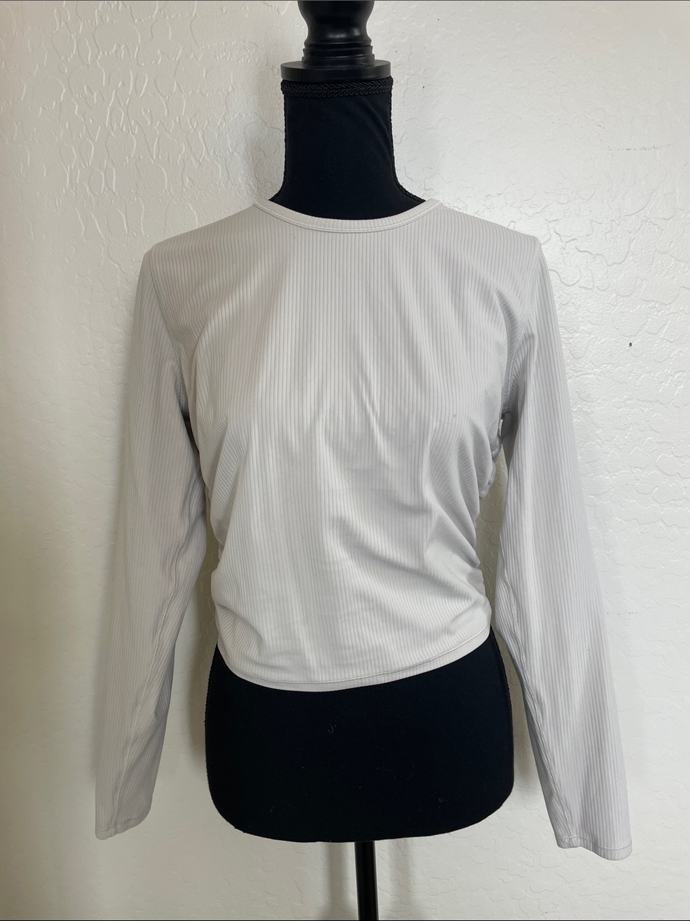 Nulu Ribbed Long Sleeve Top - bone